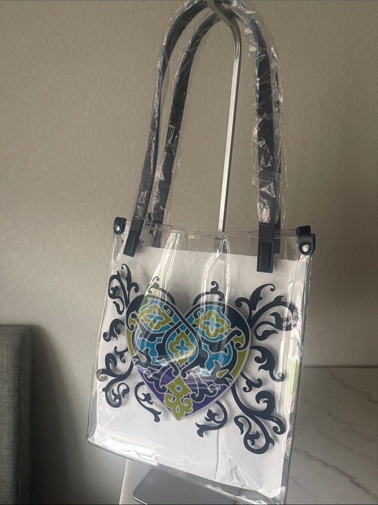 Brighton Handbags - Brighton Summer Heart Tote with Navy Handles-NWT!!